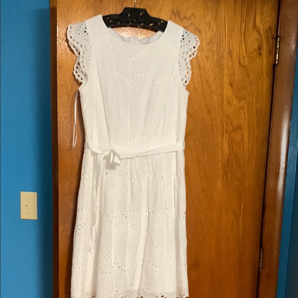White Flutter Sleeve Midi Sundress